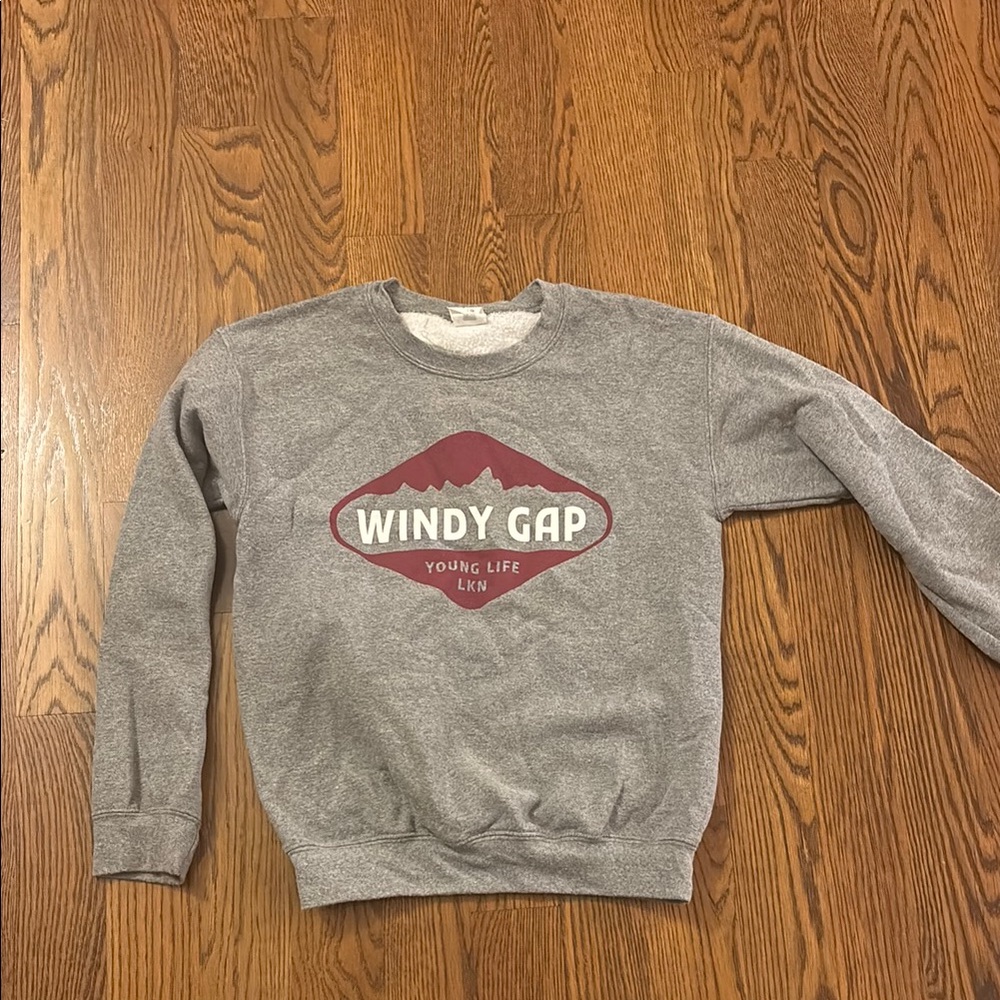 Gildan Gray Sweatshirt with Maroon Windy Gap Logo